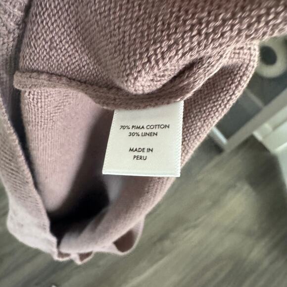 3sixteen Pima Cotton Linen Short Sleeve Mauve T-Shirt M NEW Knit V Crewneck Tee - Picture 6 of 6